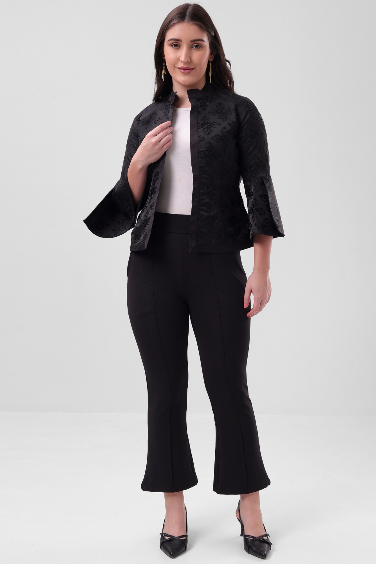Shadow Weave Black Brocade Jacket
