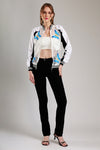Butterfly Lace Hand Painted Bomber Jacket