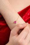 Pink Topaz Heart Bracelet