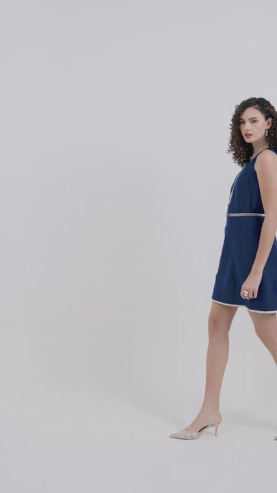 The Midnight Voyager Taffeta Silk Short Dress - product video