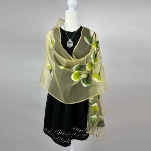 Organza Green Flower scarf