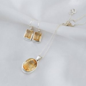 Citrine Elegance Pendant & Earring Set