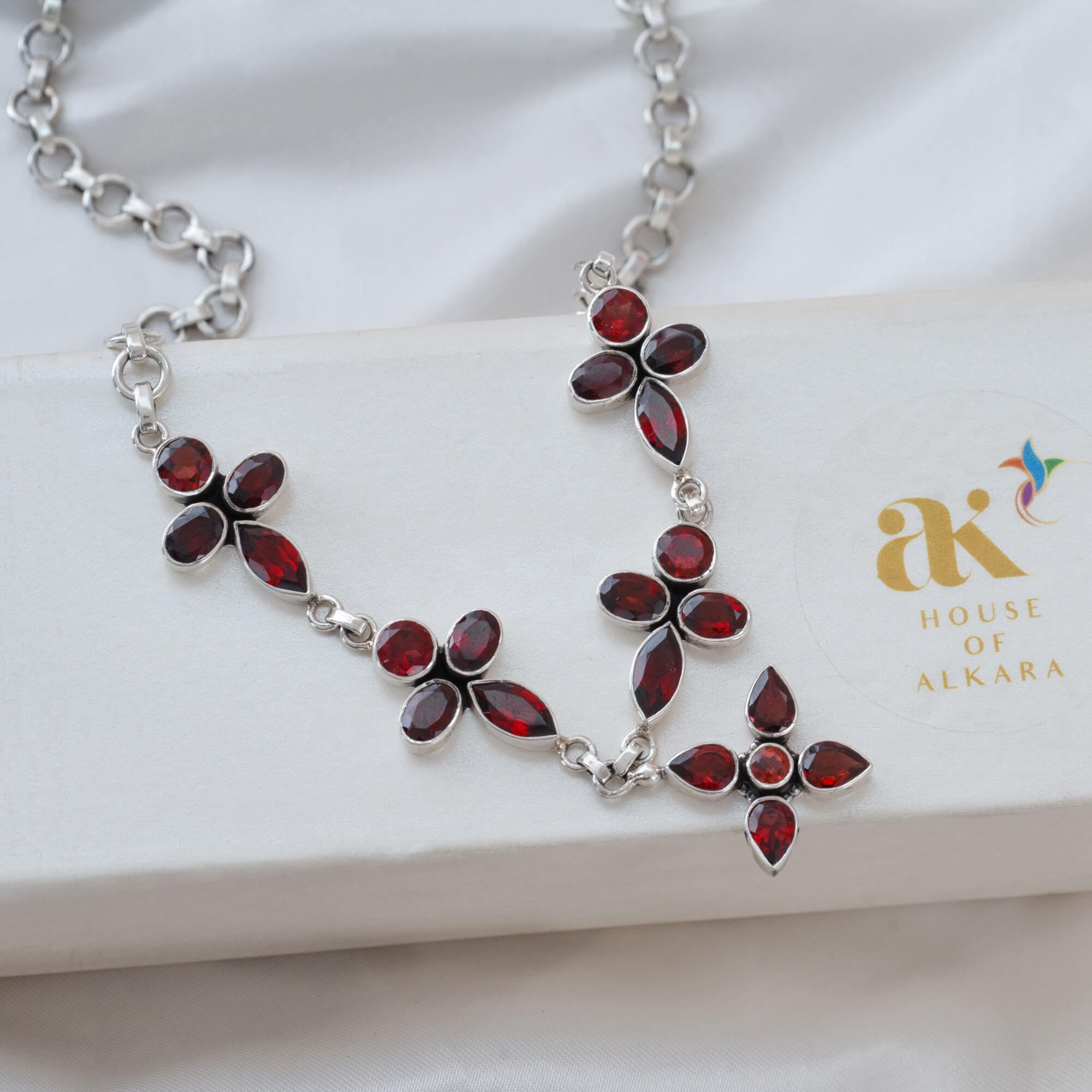 375RVI-Garnet-Flower-Pendant-Necklace-C1