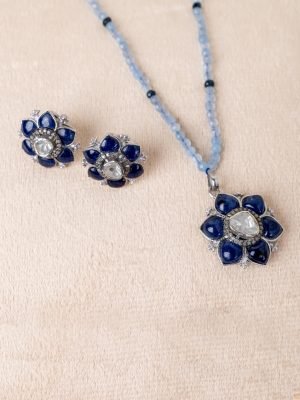 Spring Blossom Sapphire Diamond Necklace Set