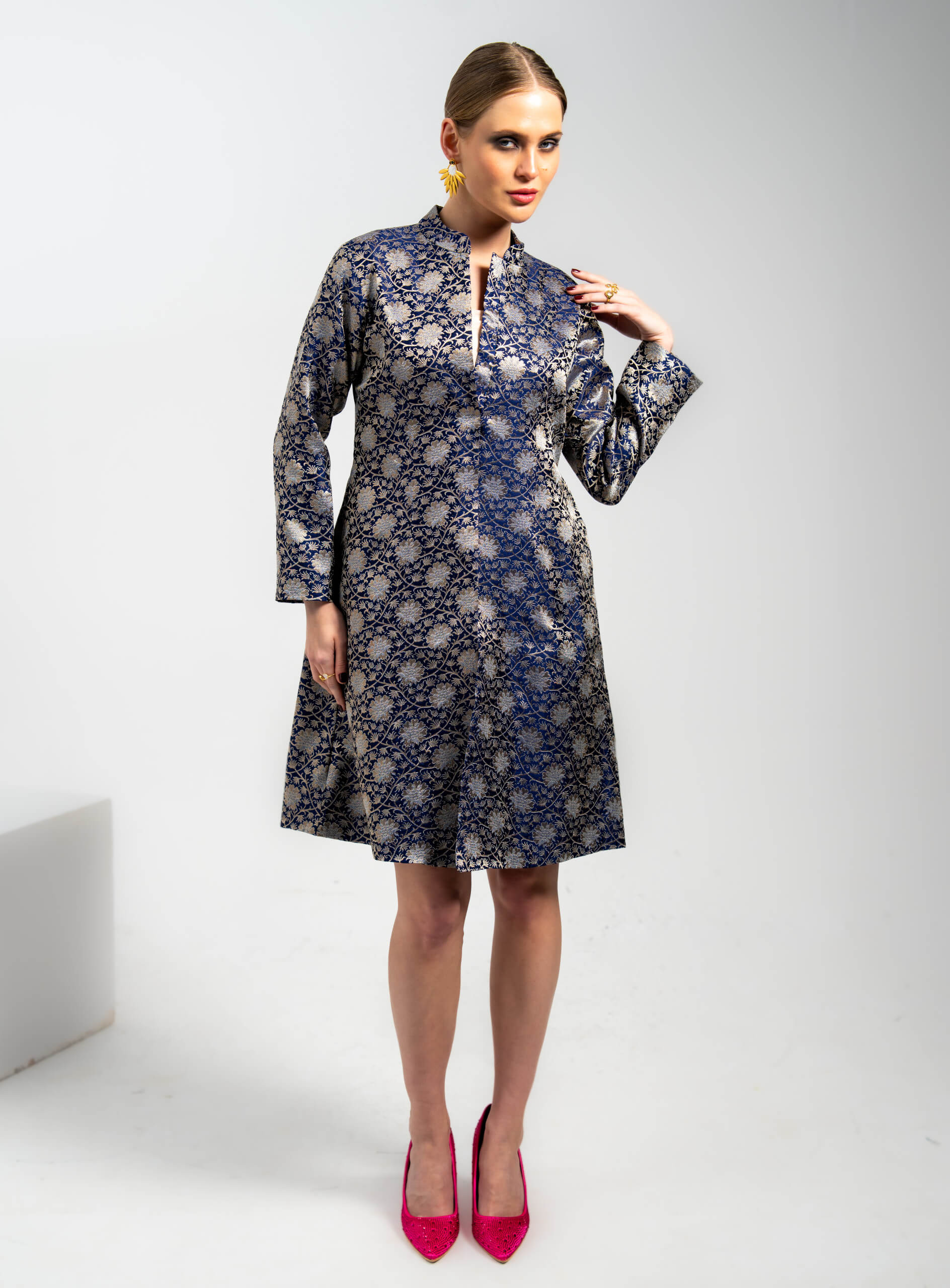 99ANA-Midnight-Blossom-Blue-Jacquard-Silk-Long-Jacket-B1