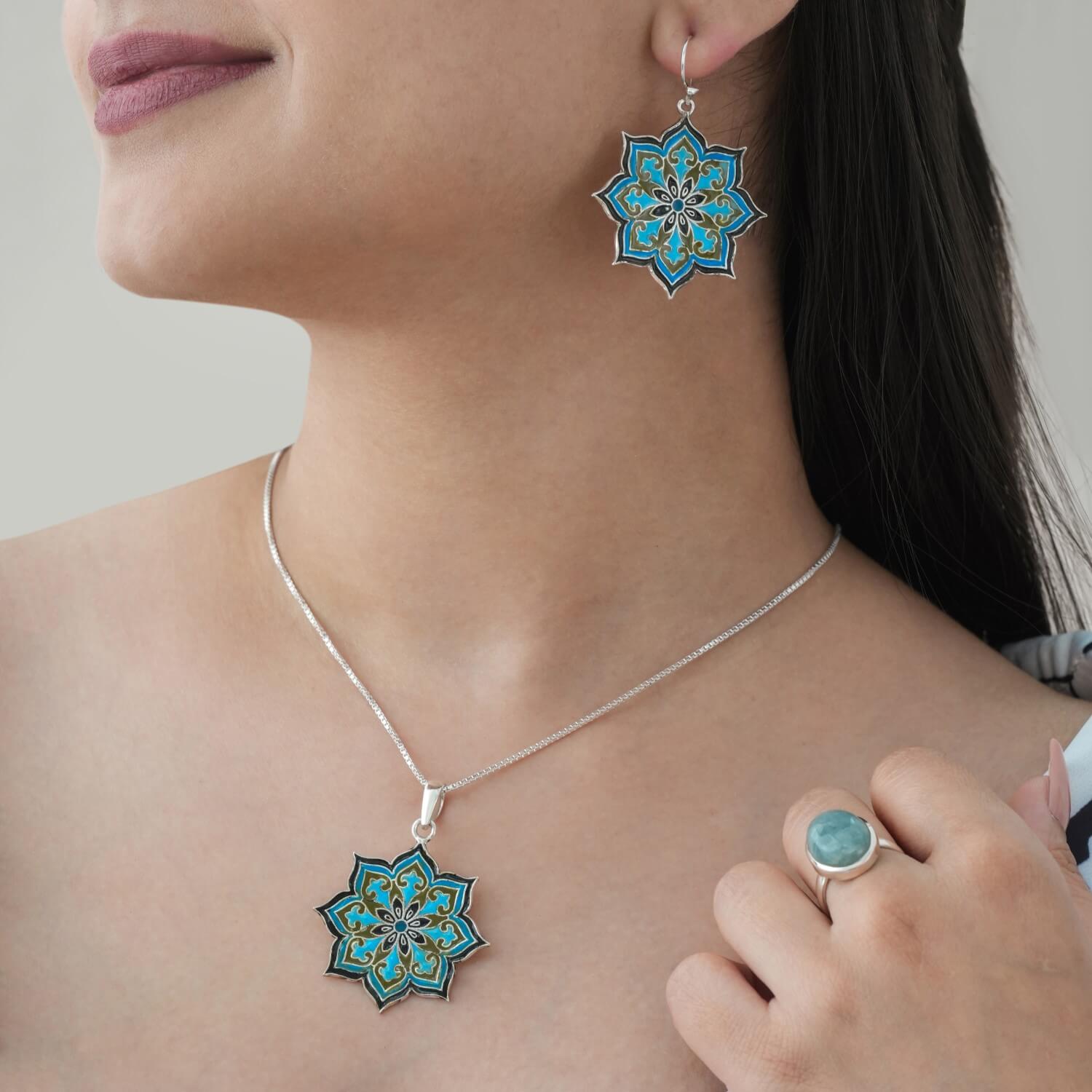 327RVI-Turquoise-Flower-Pendant-B1