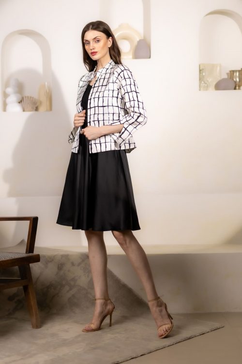 Noir Quad Elegance Short Jacket