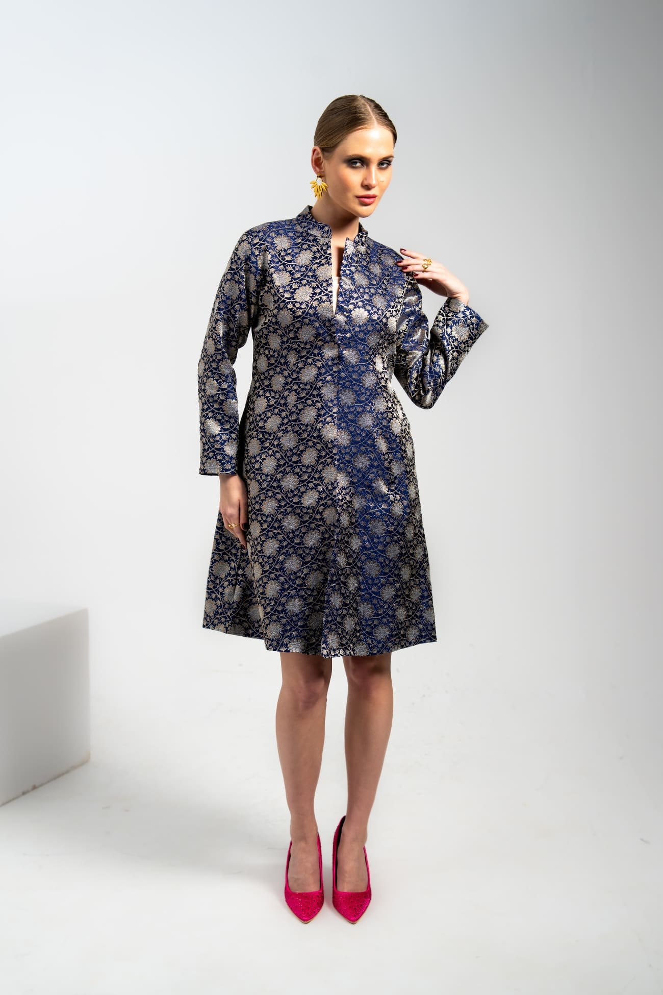 99ANA-Midnight-Blossom-Blue-Jacquard-Silk-Long-Jacket-B1