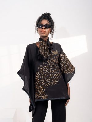 Golden Spiral Chiffon Silk Scarf