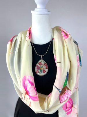 Humming Bird Crepe Silk Scarf