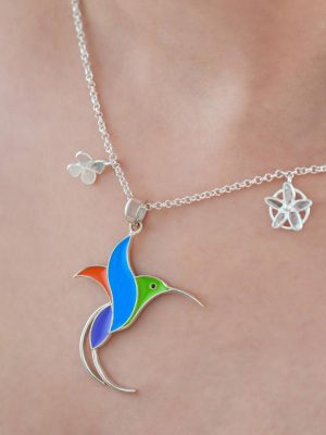 Hummingbird Pendant Necklace Set