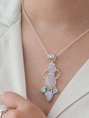 Celestial Radiance Sterling Silver Pendant Necklace