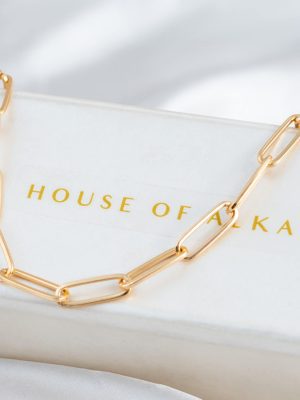 Eterna 22K Gold Paper Clip Chain Necklace
