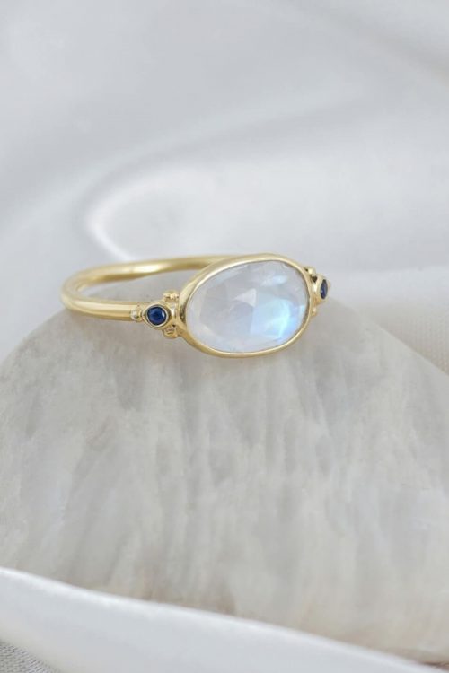 Moonlit Sapphire Evil Eye Ring