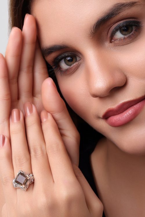 Majestic Filigree Square Engagement Ring