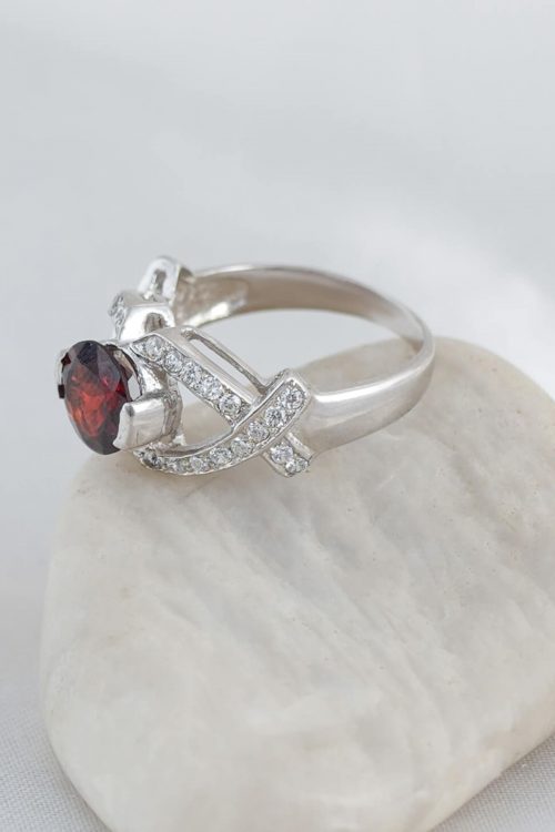 Radiant Gemstone CZ Ring
