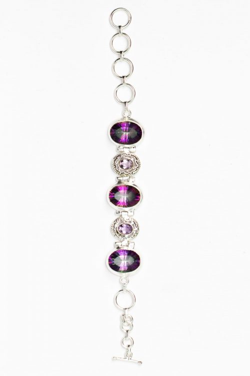 Mystic Quartz and Amethyst Bracelet