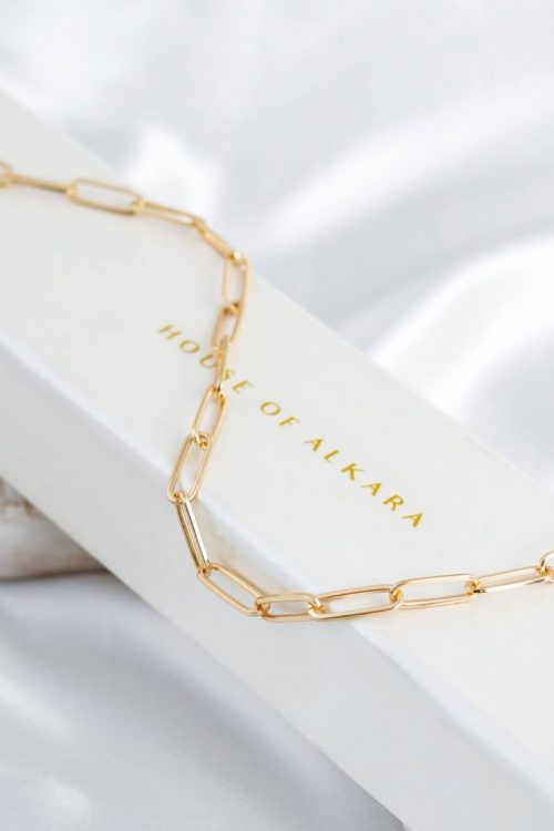 Eterna 22K Gold Paper Clip Chain Necklace