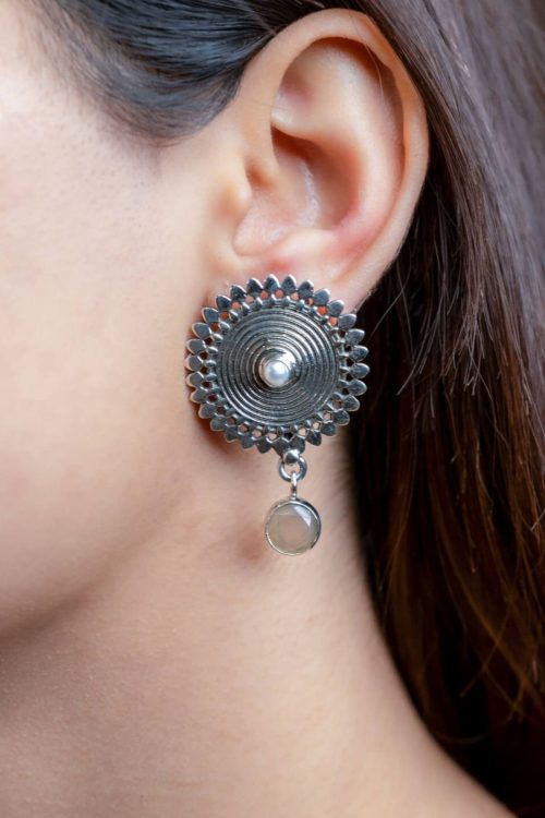 Celestial Disc Motif Earrings