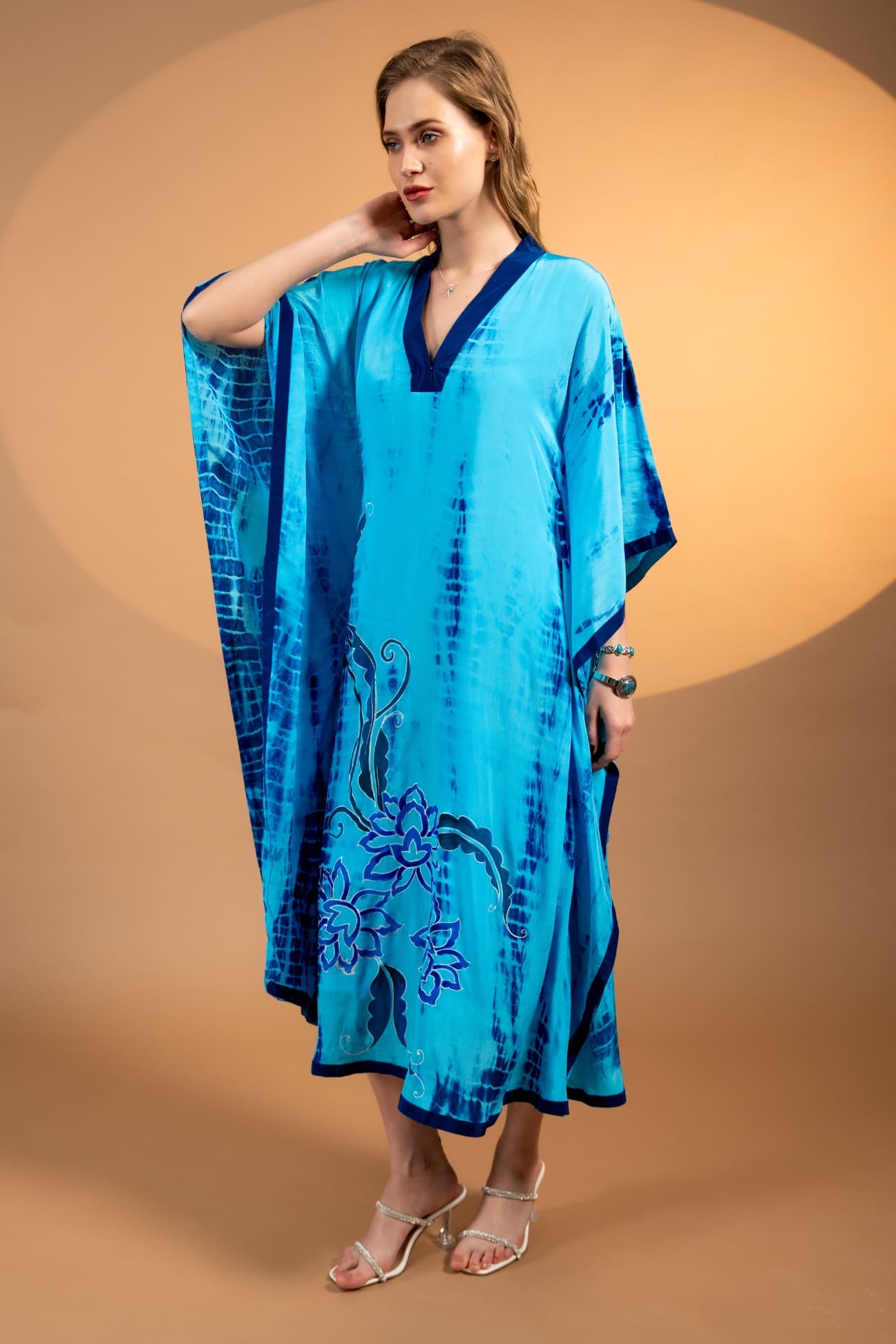 53ANA-Peacock-Reverie-Long-Silk-Kaftan-C1