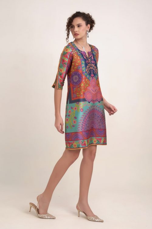 Mosaic Paper Silk Dress