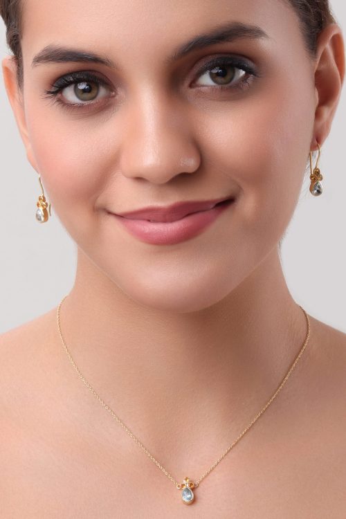 Sunlit Water drop Pendant Set